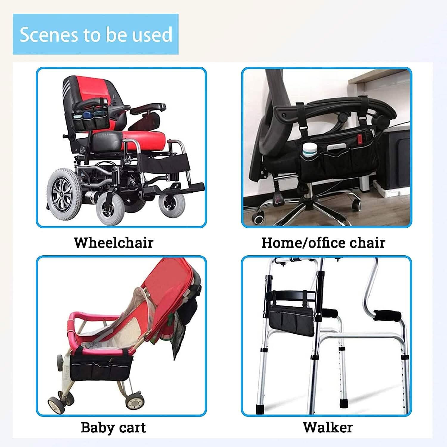 Sac Organisateur d'Accoudoir de Fauteuil Roulant
