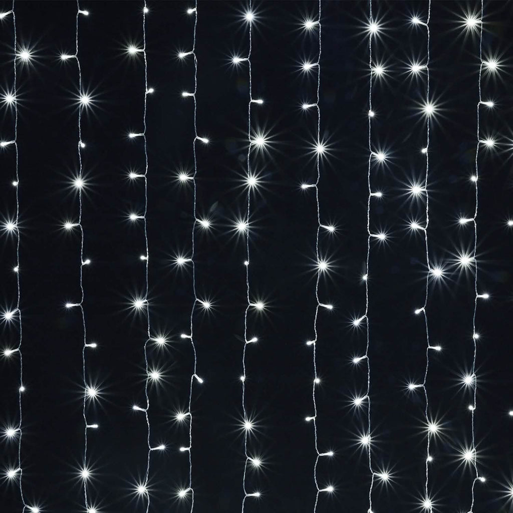 Guirlande lumineuse rideau à 100 LED blanc pour extérieur