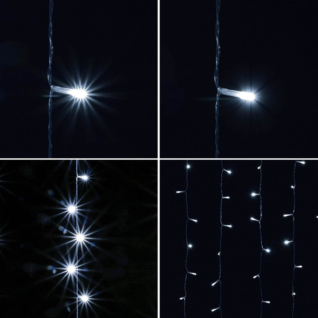 Guirlande lumineuse rideau à 100 LED blanc pour extérieur