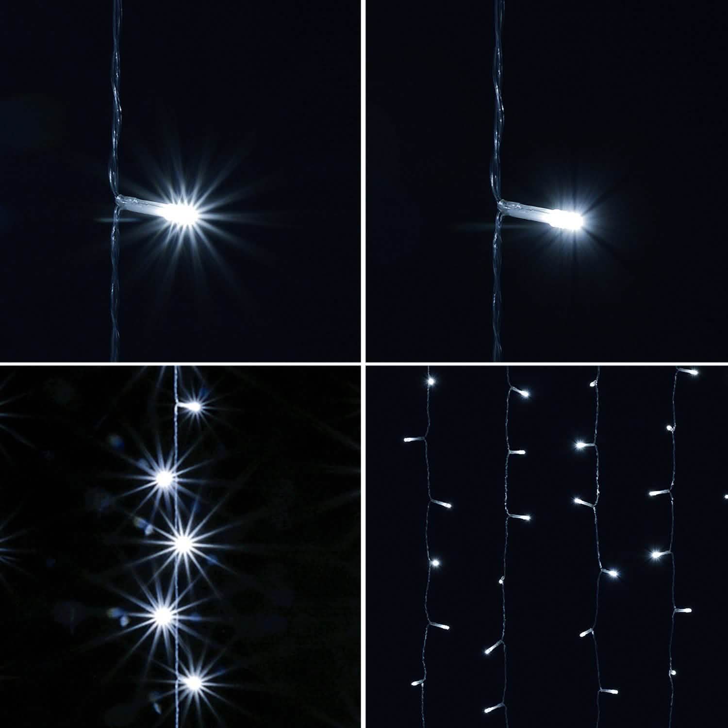 Guirlande lumineuse rideau à 100 LED blanc pour extérieur