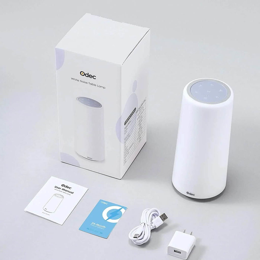 Machine à sons blanche pour bébé avec veilleuse