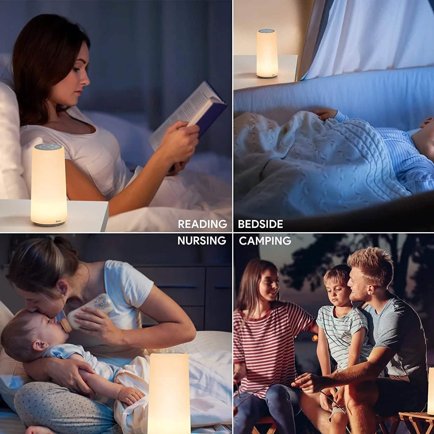 Machine à sons blanche pour bébé avec veilleuse