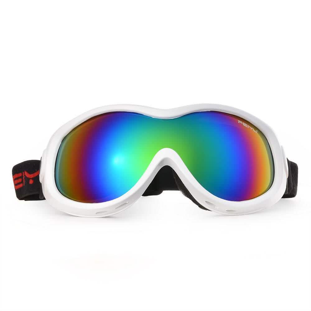Lunettes de ski pour enfant blanches, double écran anti-buée, lunettes de soleil