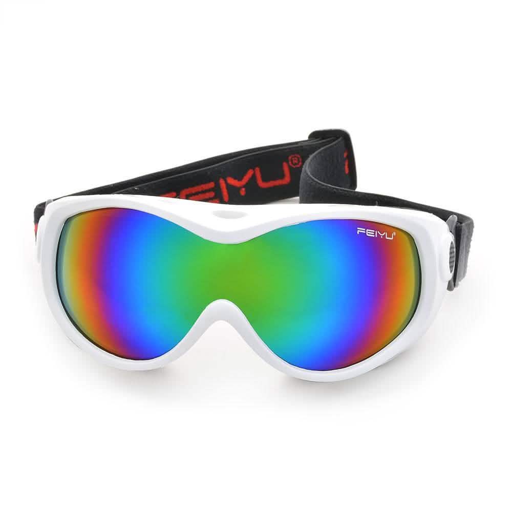 Lunettes de ski pour enfant blanches, double écran anti-buée, lunettes de soleil