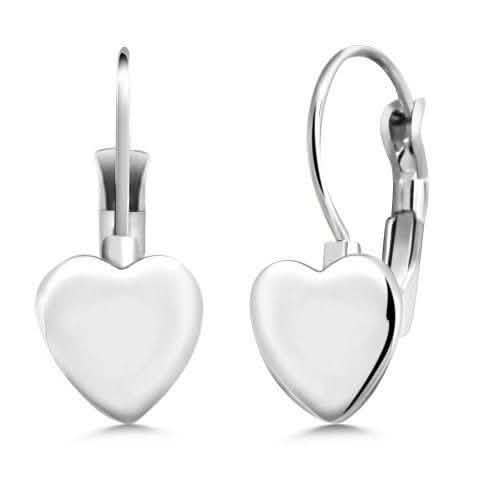 Boucles d'oreilles cœur bulles en or blanc