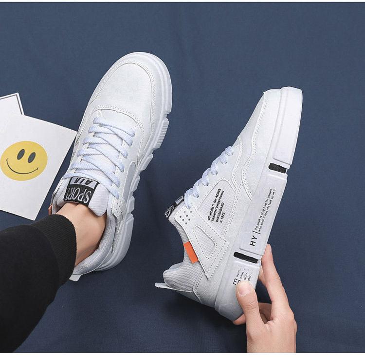Baskets en cuir blanc pour hommes, respirantes, décontractées, pour la marche, le sport, la course, l'extérieur, les voyages, le fitness, chaussures décontractées confortables pour hommes, baskets d'extérieur