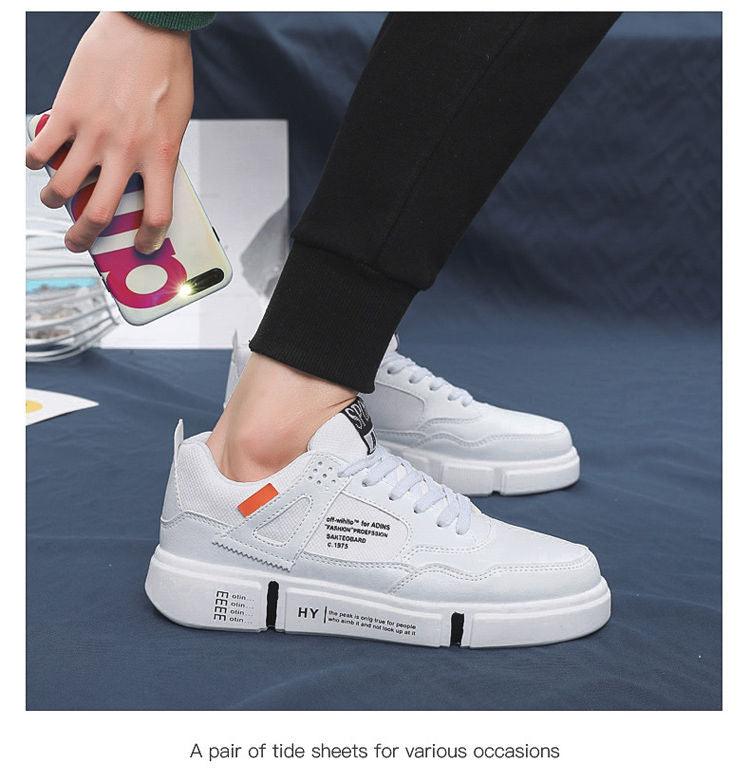 Baskets en cuir blanc pour hommes, respirantes, décontractées, pour la marche, le sport, la course, l'extérieur, les voyages, le fitness, chaussures décontractées confortables pour hommes, baskets d'extérieur