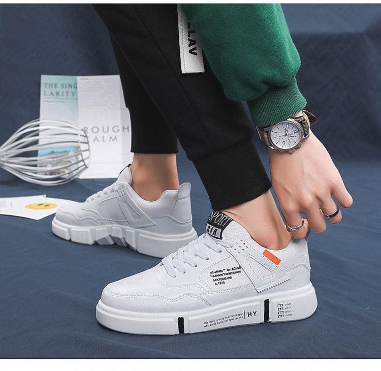 Baskets en cuir blanc pour hommes, respirantes, décontractées, pour la marche, le sport, la course, l'extérieur, les voyages, le fitness, chaussures décontractées confortables pour hommes, baskets d'extérieur