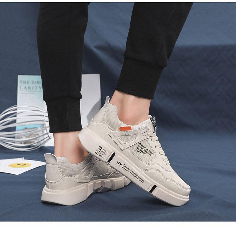 Baskets en cuir blanc pour hommes, respirantes, décontractées, pour la marche, le sport, la course, l'extérieur, les voyages, le fitness, chaussures décontractées confortables pour hommes, baskets d'extérieur