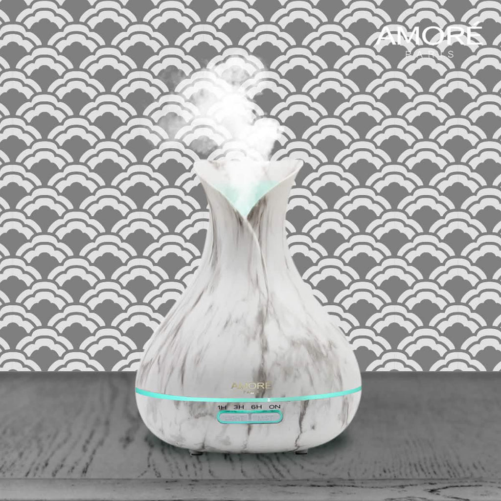 Diffuseur d'arômes ultrasonique 300 ml en marbre blanc