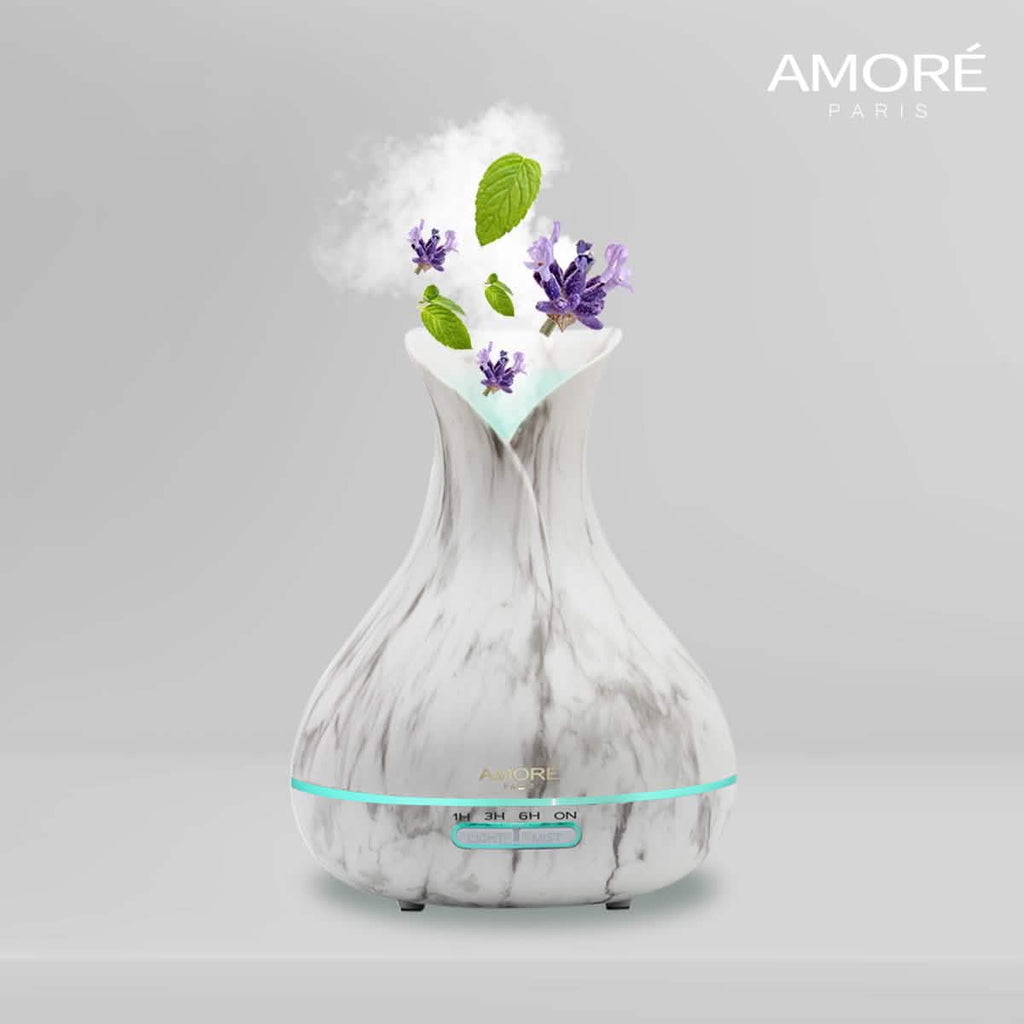 Diffuseur d'arômes ultrasonique 300 ml en marbre blanc
