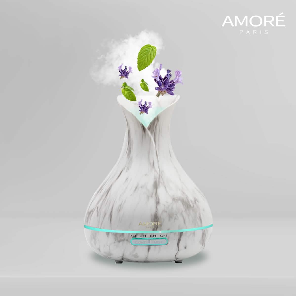 Diffuseur d'arômes ultrasonique 300 ml en marbre blanc