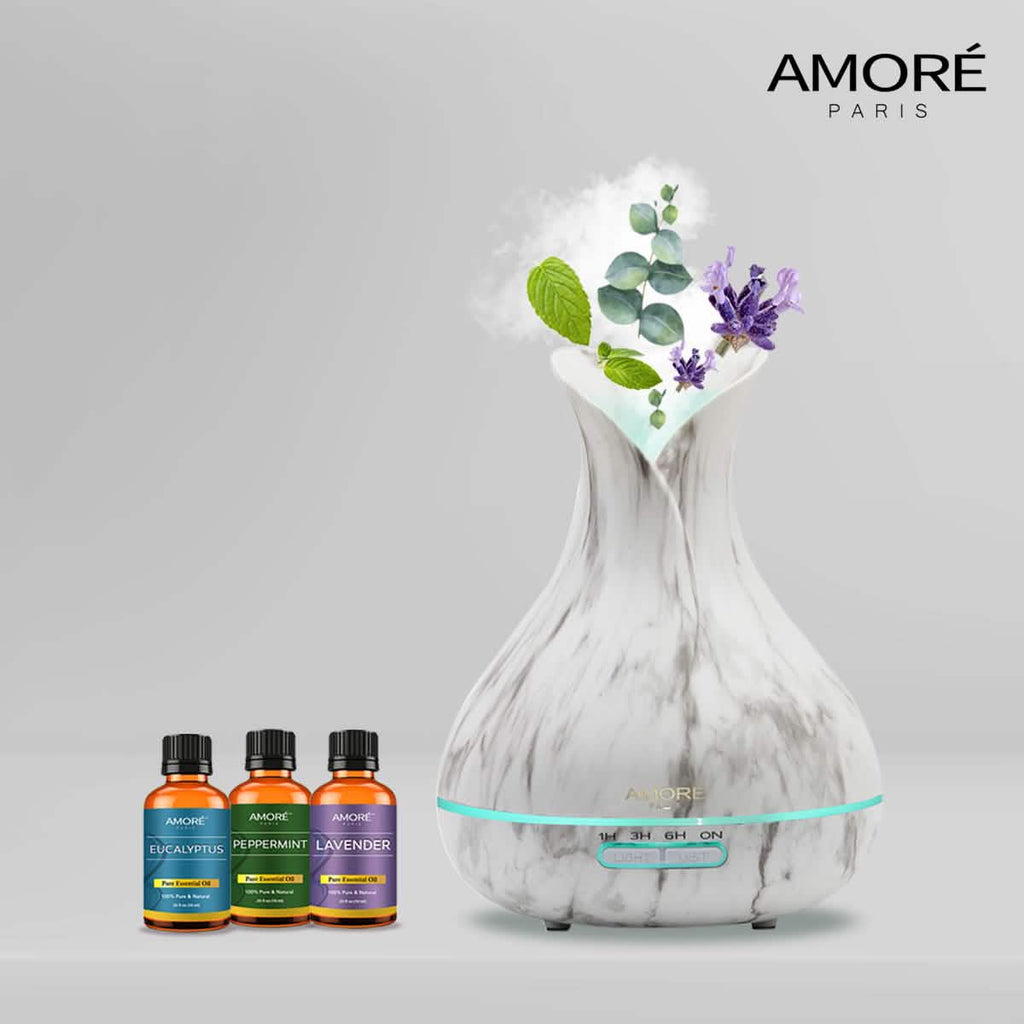 Diffuseur d'arômes ultrasonique 300 ml en marbre blanc