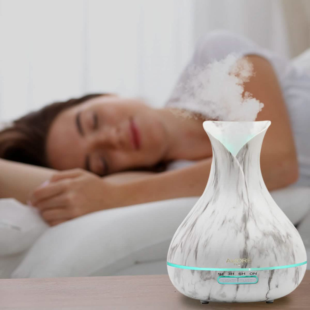Diffuseur d'arômes ultrasonique 300 ml en marbre blanc