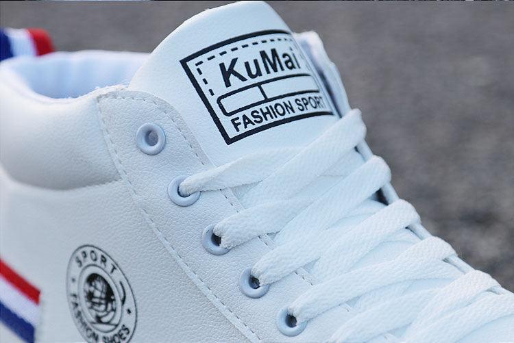 Baskets montantes en cuir confortables pour hommes, chaussures d'hiver en peluche blanches, style tendance, chaussures décontractées, baskets mode, chaussures de marche respirantes et confortables pour hommes