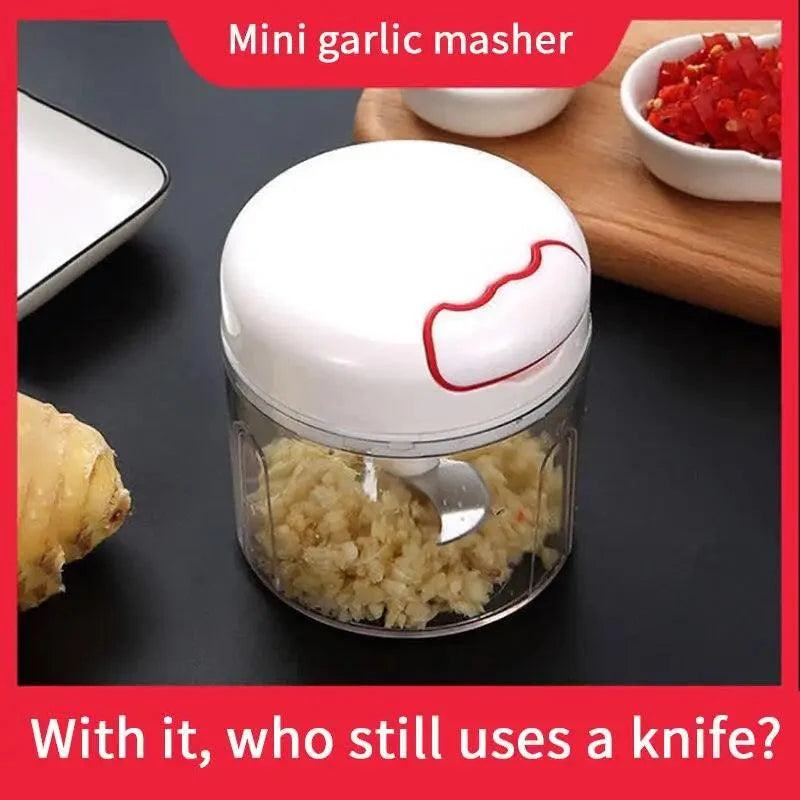 Mini ustensile de cuisine blanc multifonctionnel Hachoir manuel à légumes Gadgets de cuisine Presse-purée