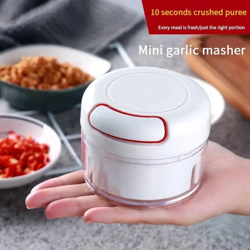 Mini ustensile de cuisine blanc multifonctionnel Hachoir manuel à légumes Gadgets de cuisine Presse-purée