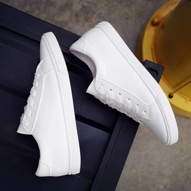 Baskets Blanches d'Été pour Femmes Chaussures en Cuir Blanc et Toile Baskets Tenis Classiques Décontractées en Coton à Enfiler Toile Confortables Chaussures Plates de Marche