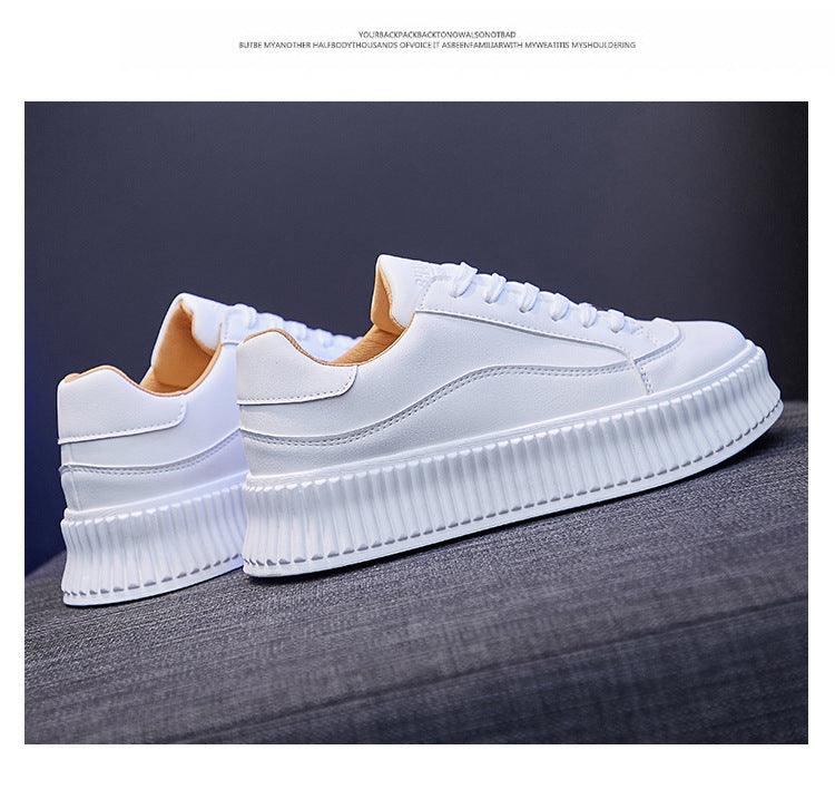 Chaussures épaisses de course de printemps pour femmes blanches Baskets confortables en cuir pour femmes Baskets plates de printemps Baskets vulcanisées d'extérieur à enfiler Baskets de sport à plateforme