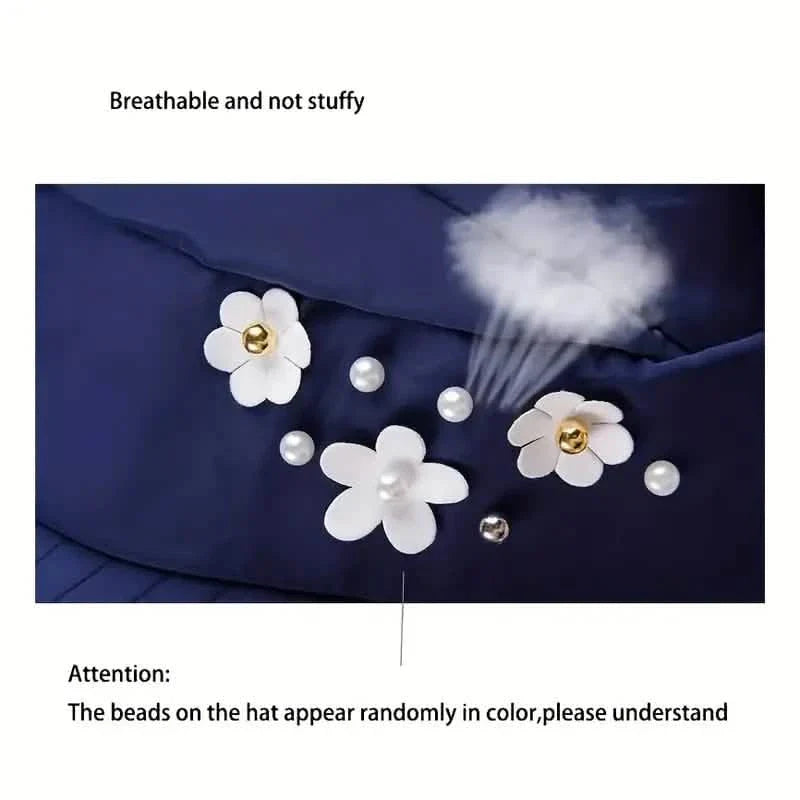 Visière Large Pliable Chapeau de Pique-nique Plage Anti-UV Casquette à Bord Festonné