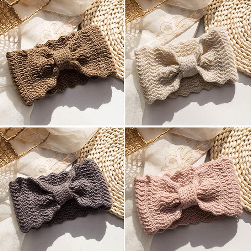 Bandeaux en Tricot Large Nœuds Hiver Femme Turban Accessoires Cheveux Filles Doux Tricot Hiver Bandeaux Magnifiques Accessoires Cheveux Femme