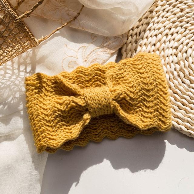 Bandeaux en Tricot Large Nœuds Hiver Femme Turban Accessoires Cheveux Filles Doux Tricot Hiver Bandeaux Magnifiques Accessoires Cheveux Femme