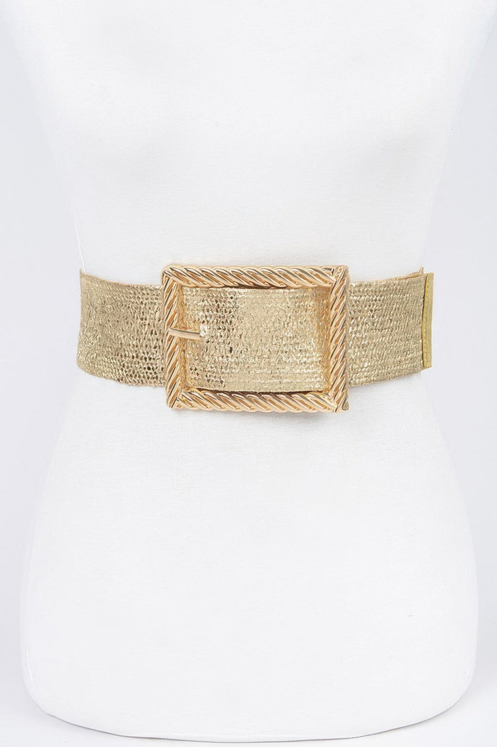 Ceinture transparente grande taille à large boucle métallique