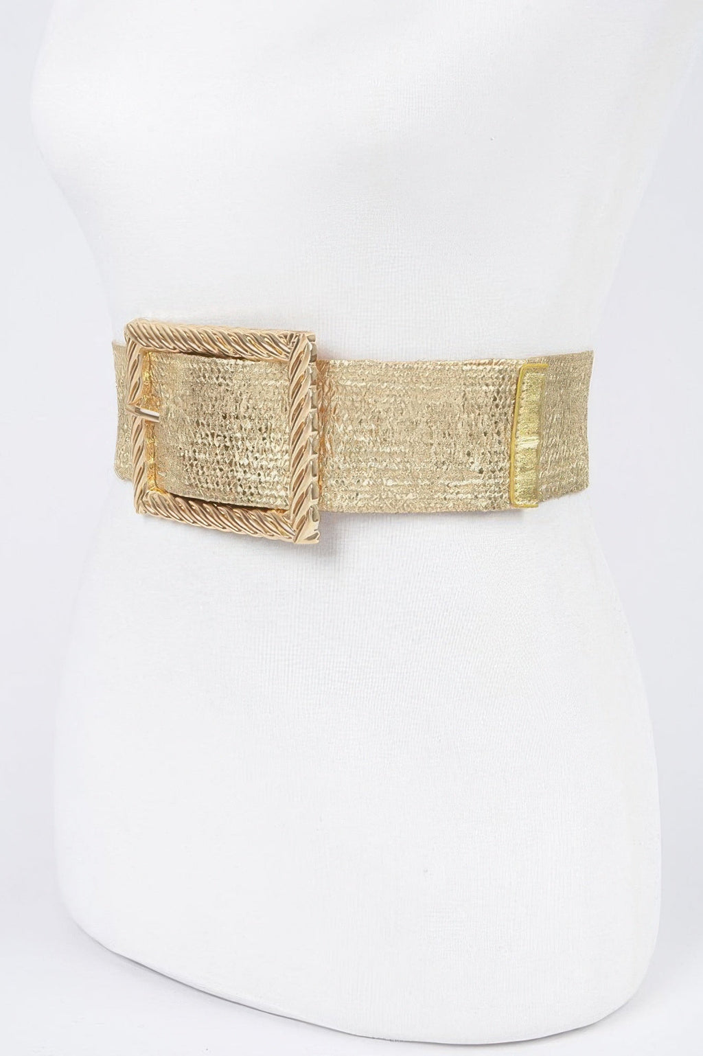 Ceinture transparente grande taille à large boucle métallique