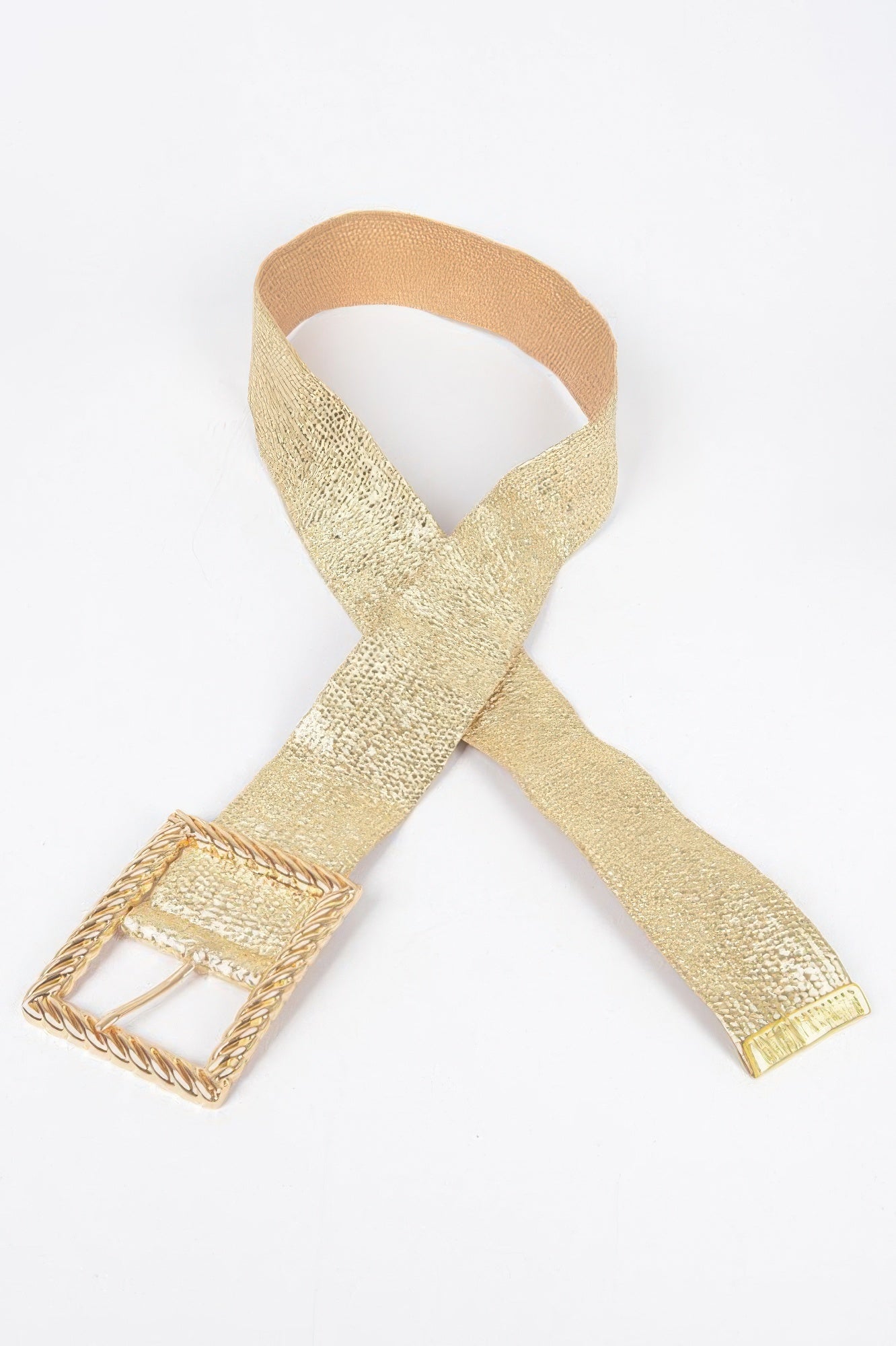 Ceinture transparente grande taille à large boucle métallique