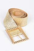 Ceinture transparente grande taille à large boucle métallique
