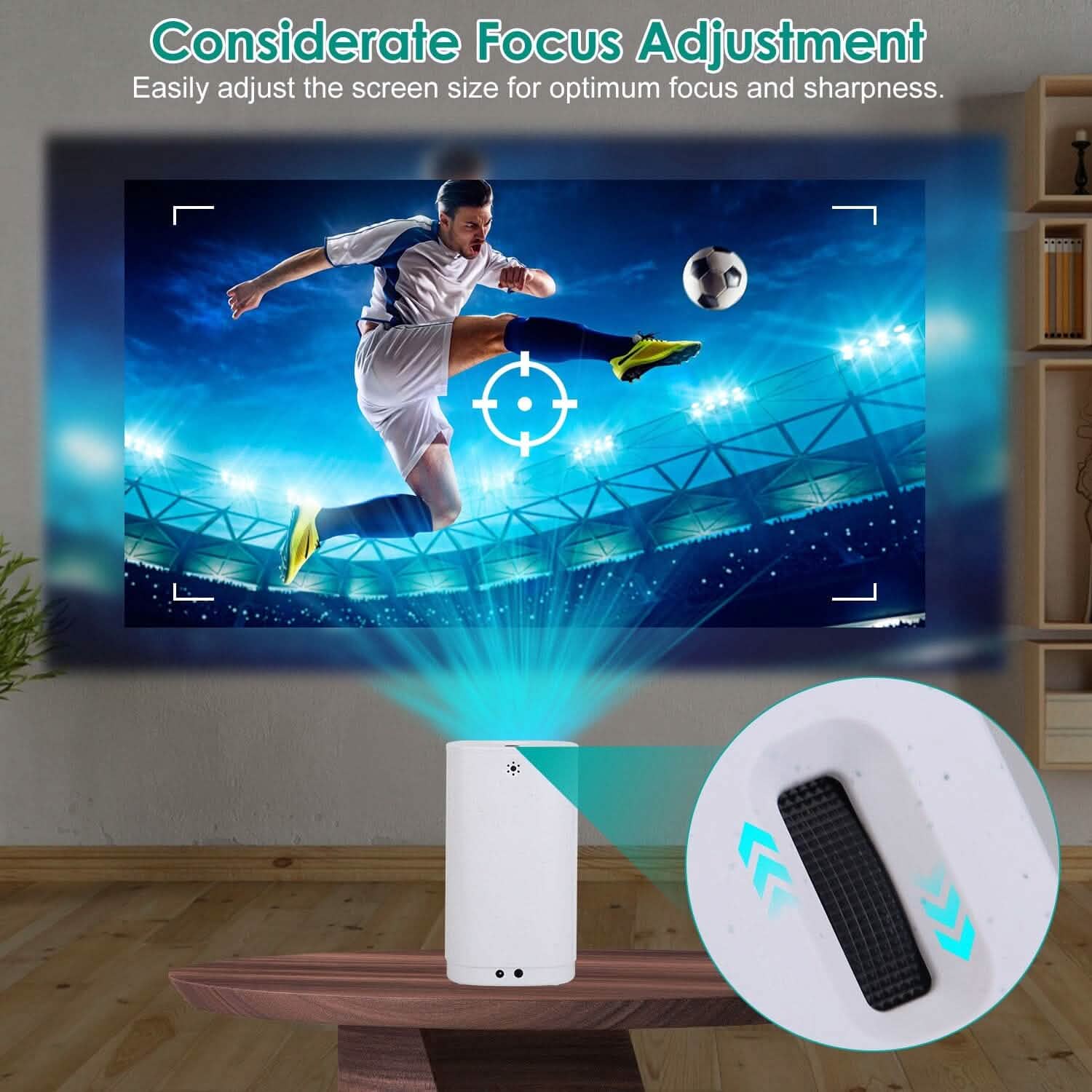 Projecteur WiFi 1080P Projecteur Téléphone Projecteur Cinéma Maison Compatible avec IOS Android iPads Clé USB