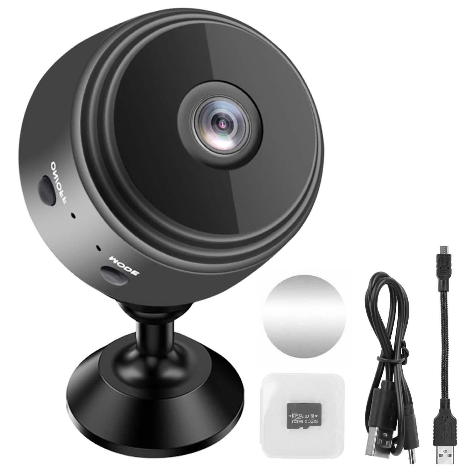 Caméra de sécurité domestique IP WIFI 1080P Full HD avec carte MMC de 32 Go
