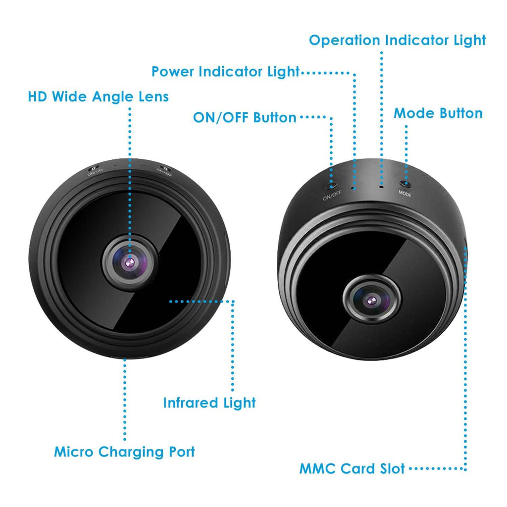 Caméra de sécurité domestique IP WIFI 1080P Full HD avec carte MMC de 32 Go