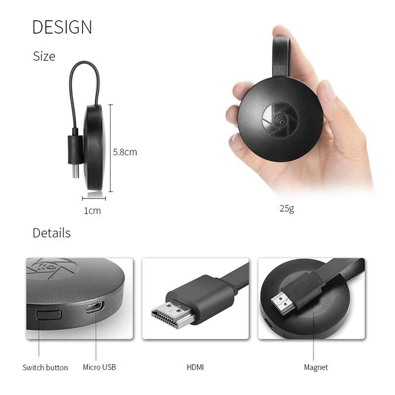 Clé WiFi sans fil TV Stick Compatible HDMI HD 1080P Clé d'affichage sans fil WiFi Récepteur pour diffusion de téléphones portables vers la télévision