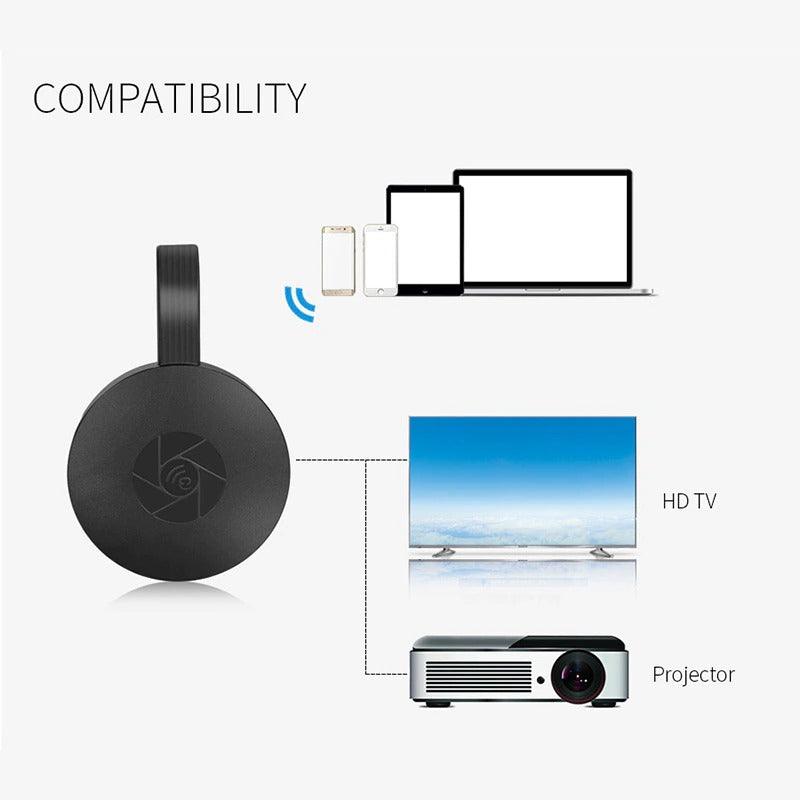 Clé WiFi sans fil TV Stick Compatible HDMI HD 1080P Clé d'affichage sans fil WiFi Récepteur pour diffusion de téléphones portables vers la télévision