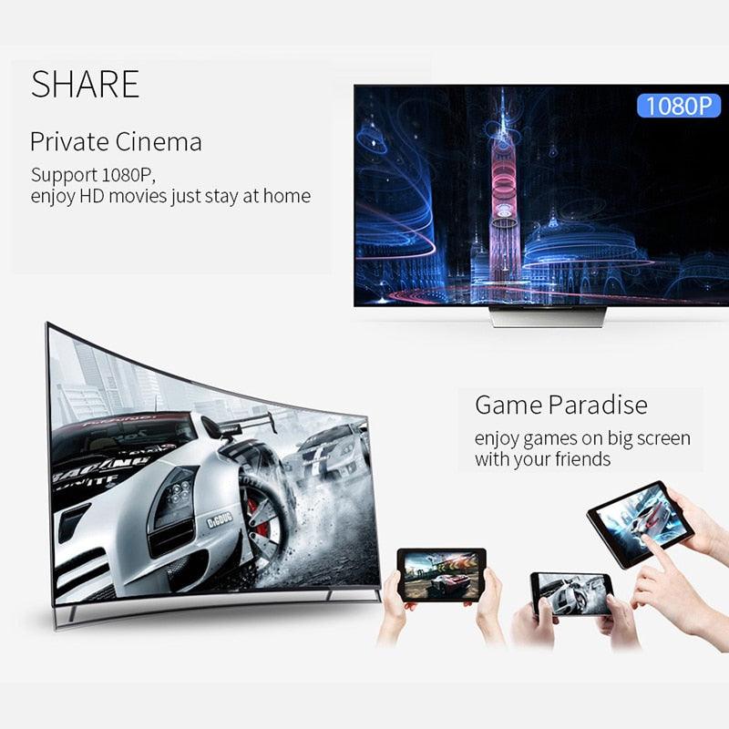 Clé WiFi sans fil TV Stick Compatible HDMI HD 1080P Clé d'affichage sans fil WiFi Récepteur pour diffusion de téléphones portables vers la télévision