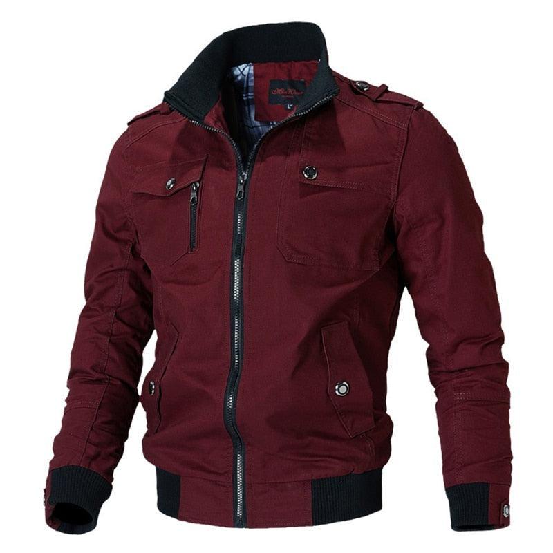 Blouson Aviateur Coupe-Vent Homme Mode Décontracté Coupe-Vent Léger Course Coupe-Vent Extérieur Golf Mode Élégant Veste Rouge Homme Printemps Automne Nouvelle Veste Slim Fit Vêtements pour Hommes
