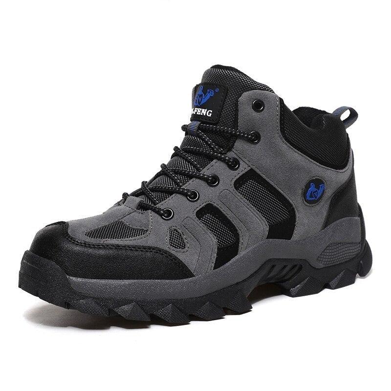 Bottes d'hiver pour hommes, chaudes, en cuir, pour la neige, la randonnée, la chasse, le travail, montantes, pour l'extérieur, antidérapantes, respirantes, à lacets pour hommes
