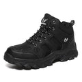 Bottes d'hiver pour hommes, chaudes, en cuir, pour la neige, la randonnée, la chasse, le travail, montantes, pour l'extérieur, antidérapantes, respirantes, à lacets pour hommes