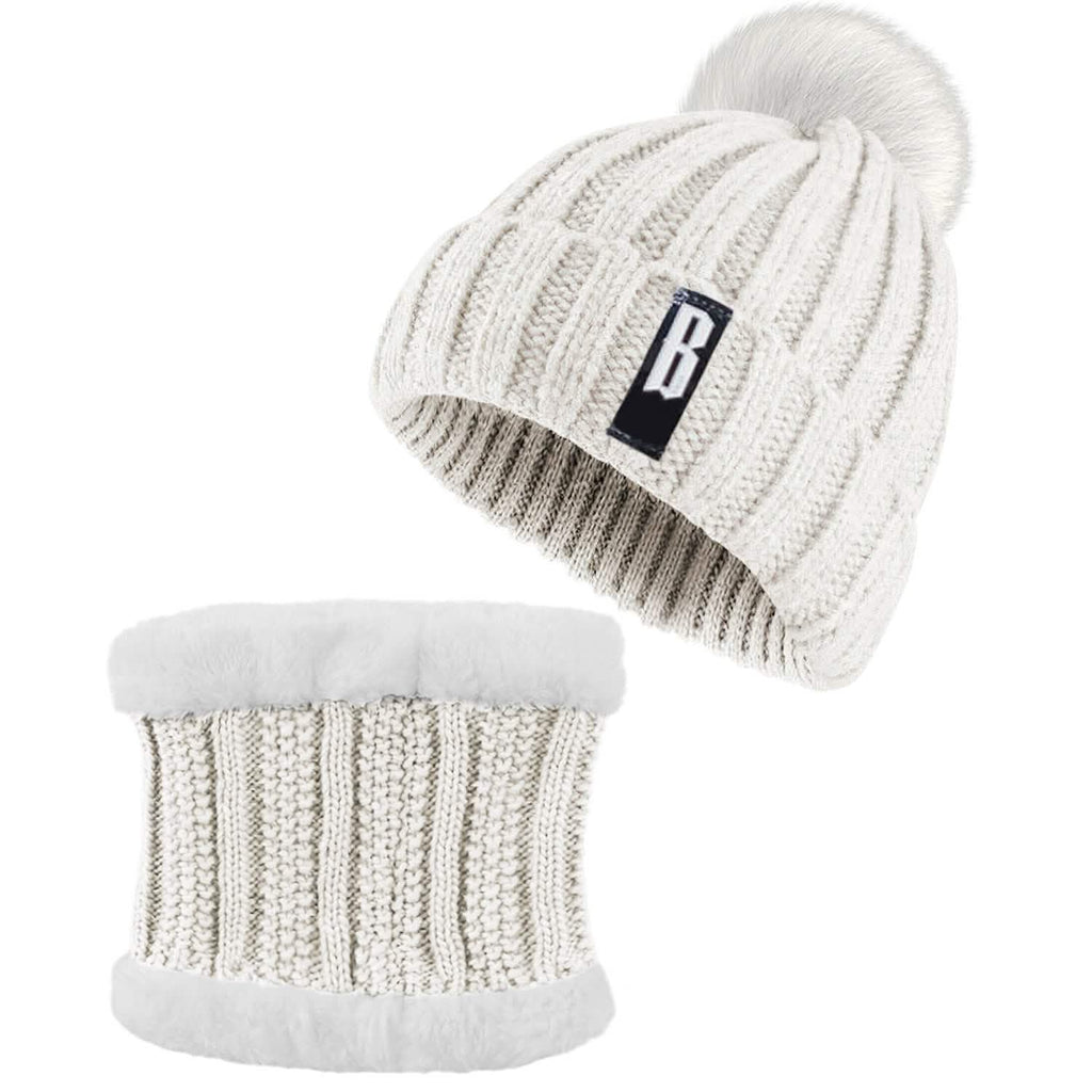 Ensemble bonnet écharpe d'hiver pour femmes