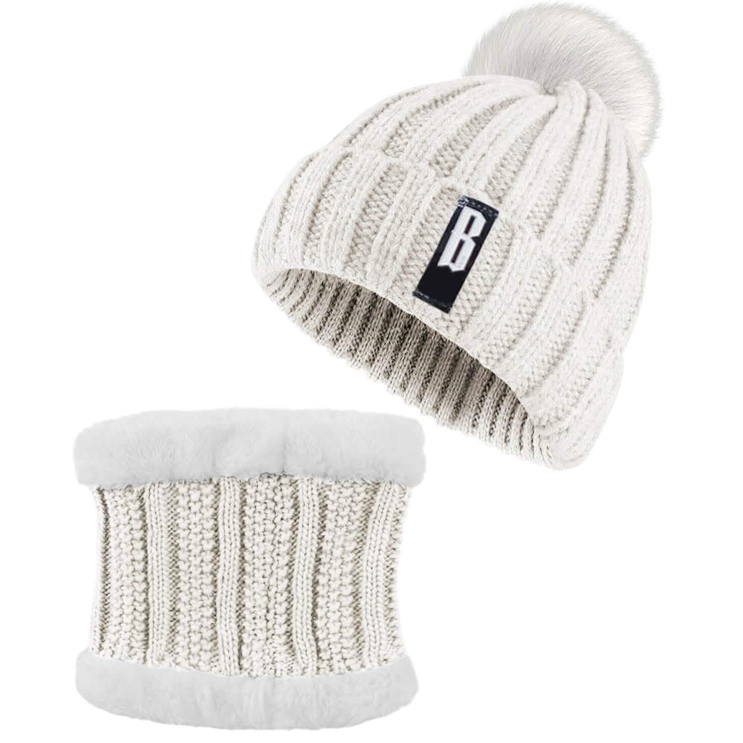 Ensemble bonnet écharpe d'hiver pour femmes