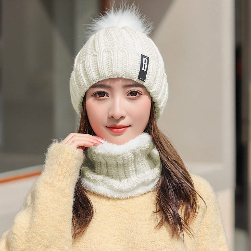 Ensemble bonnet écharpe d'hiver pour femmes