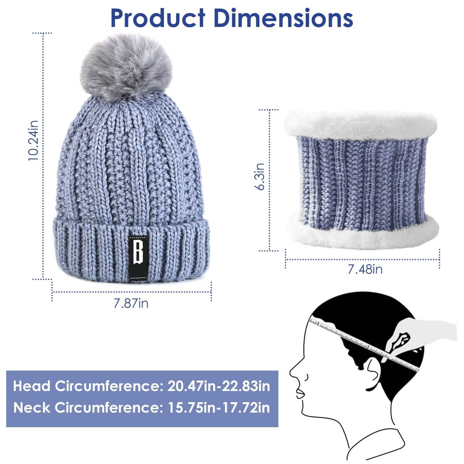 Ensemble bonnet écharpe d'hiver pour femmes