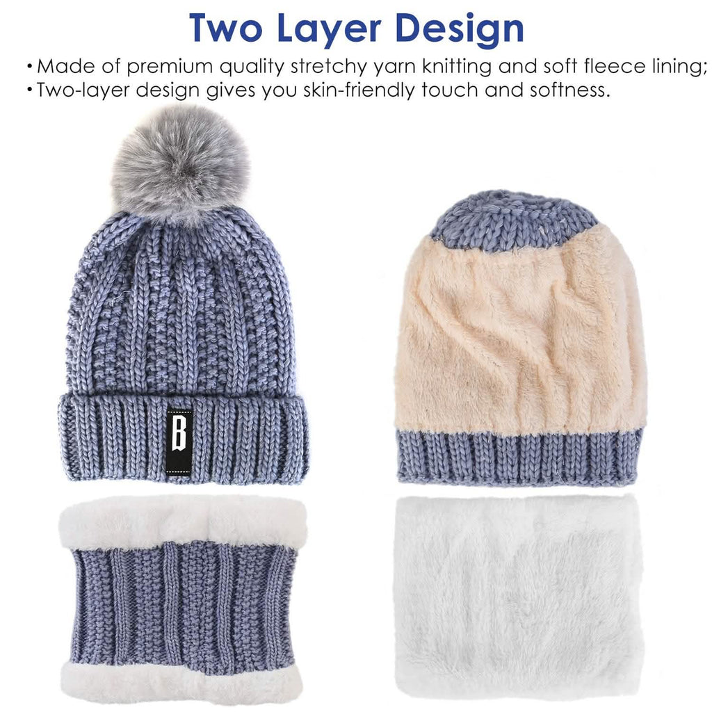 Ensemble bonnet écharpe d'hiver pour femmes