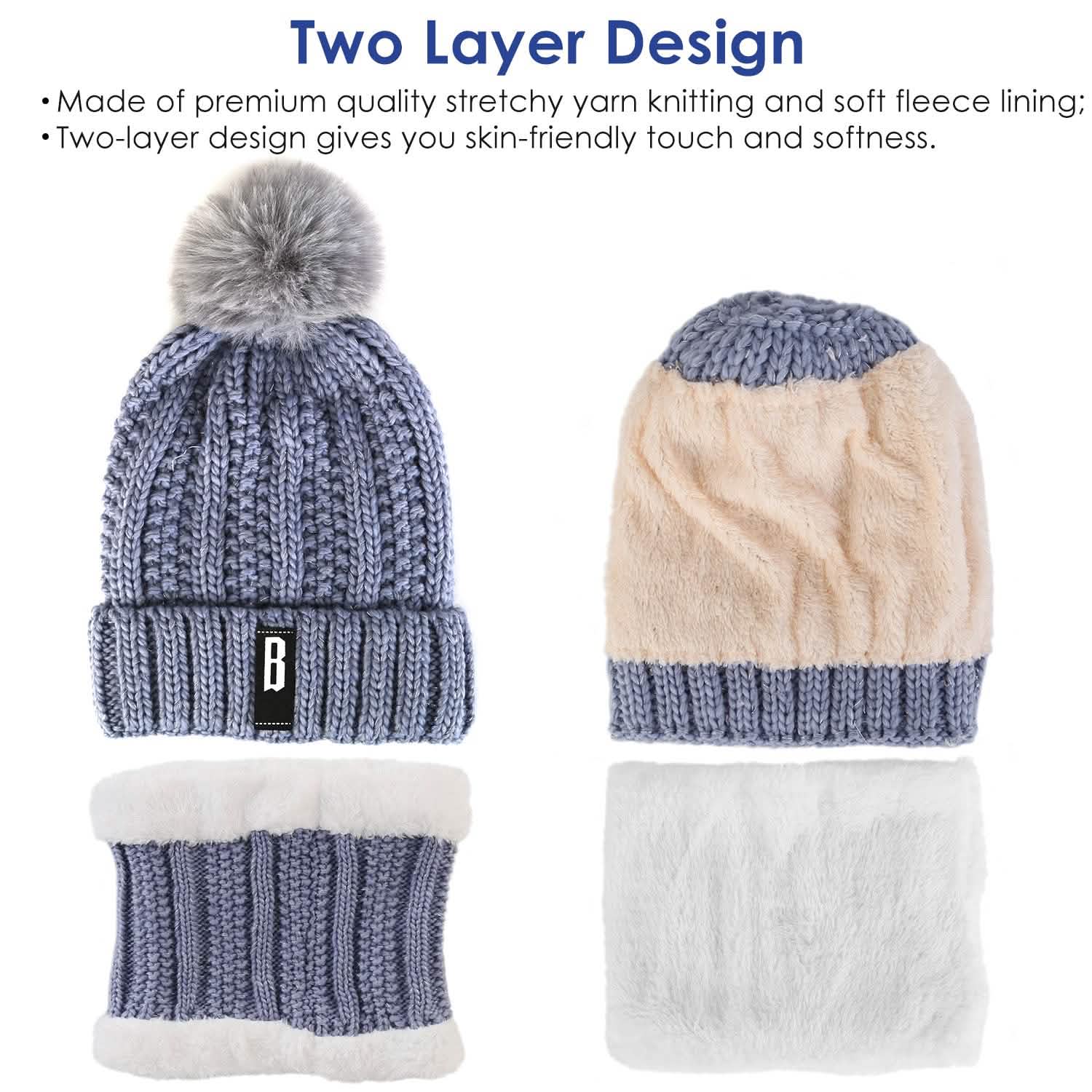 Ensemble bonnet écharpe d'hiver pour femmes