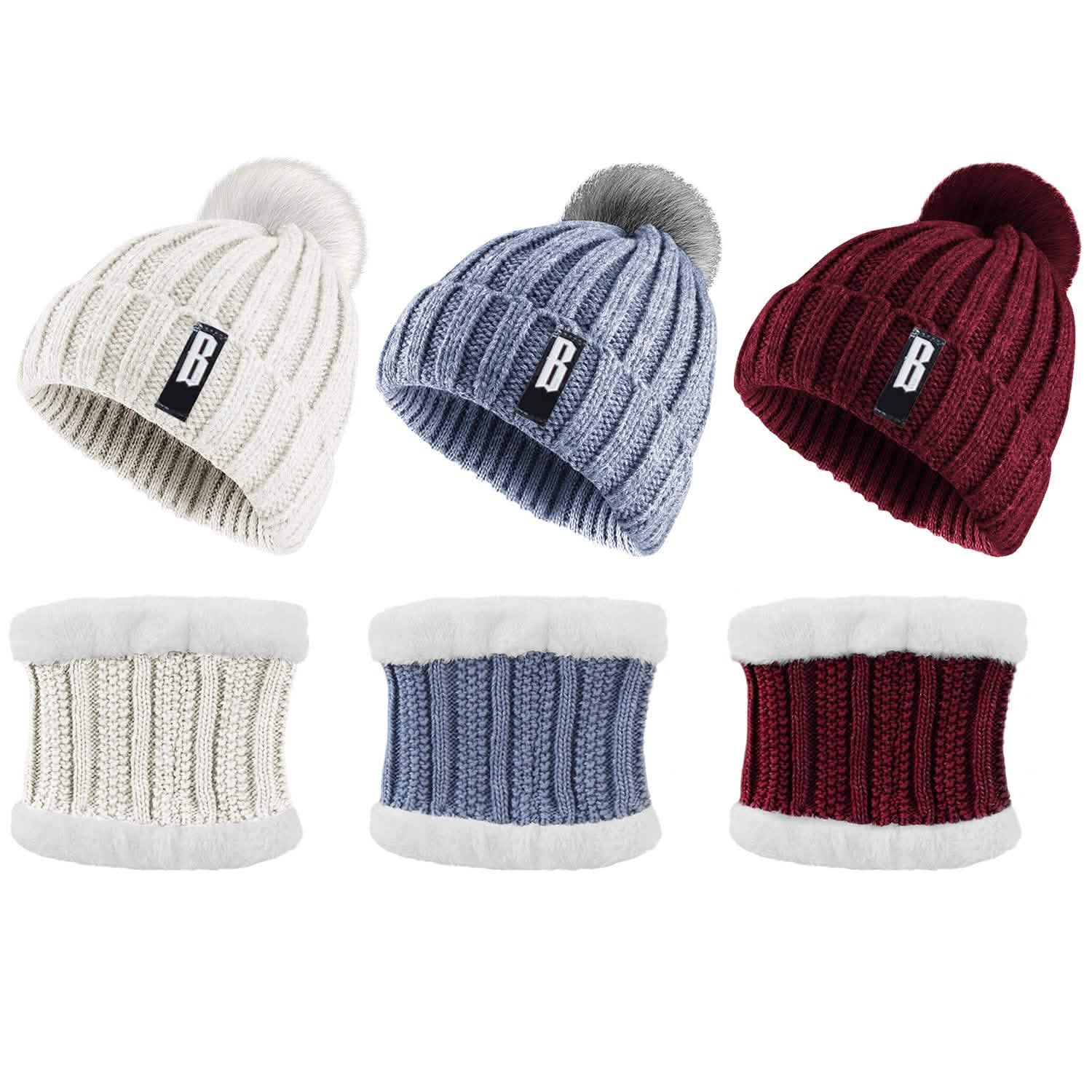 Ensemble bonnet écharpe d'hiver pour femmes