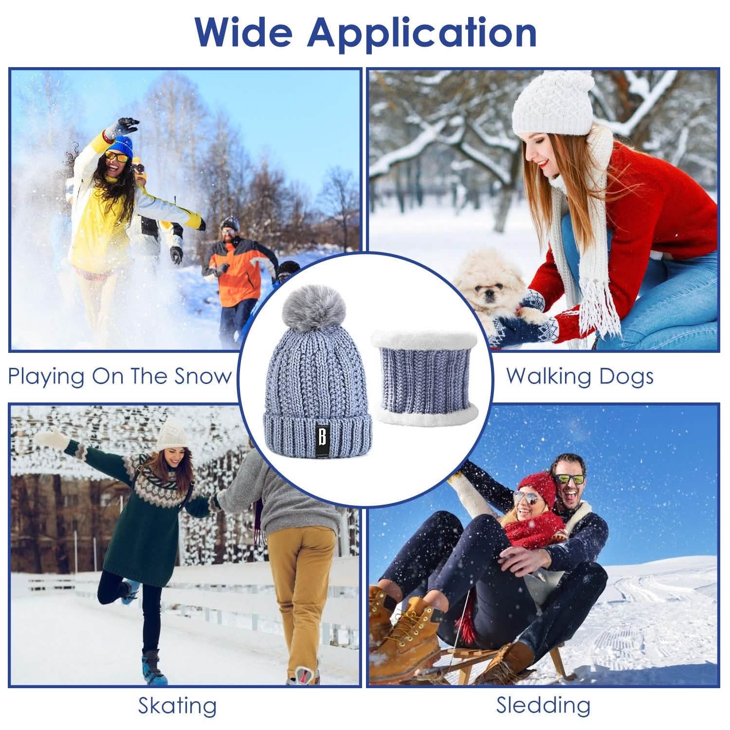 Ensemble bonnet écharpe d'hiver pour femmes