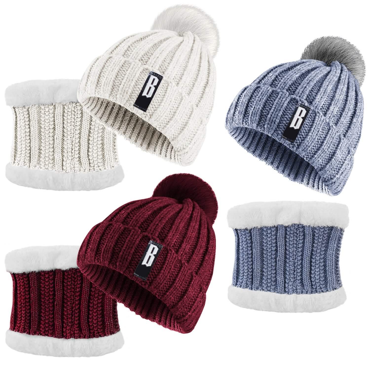 Ensemble bonnet écharpe d'hiver pour femmes