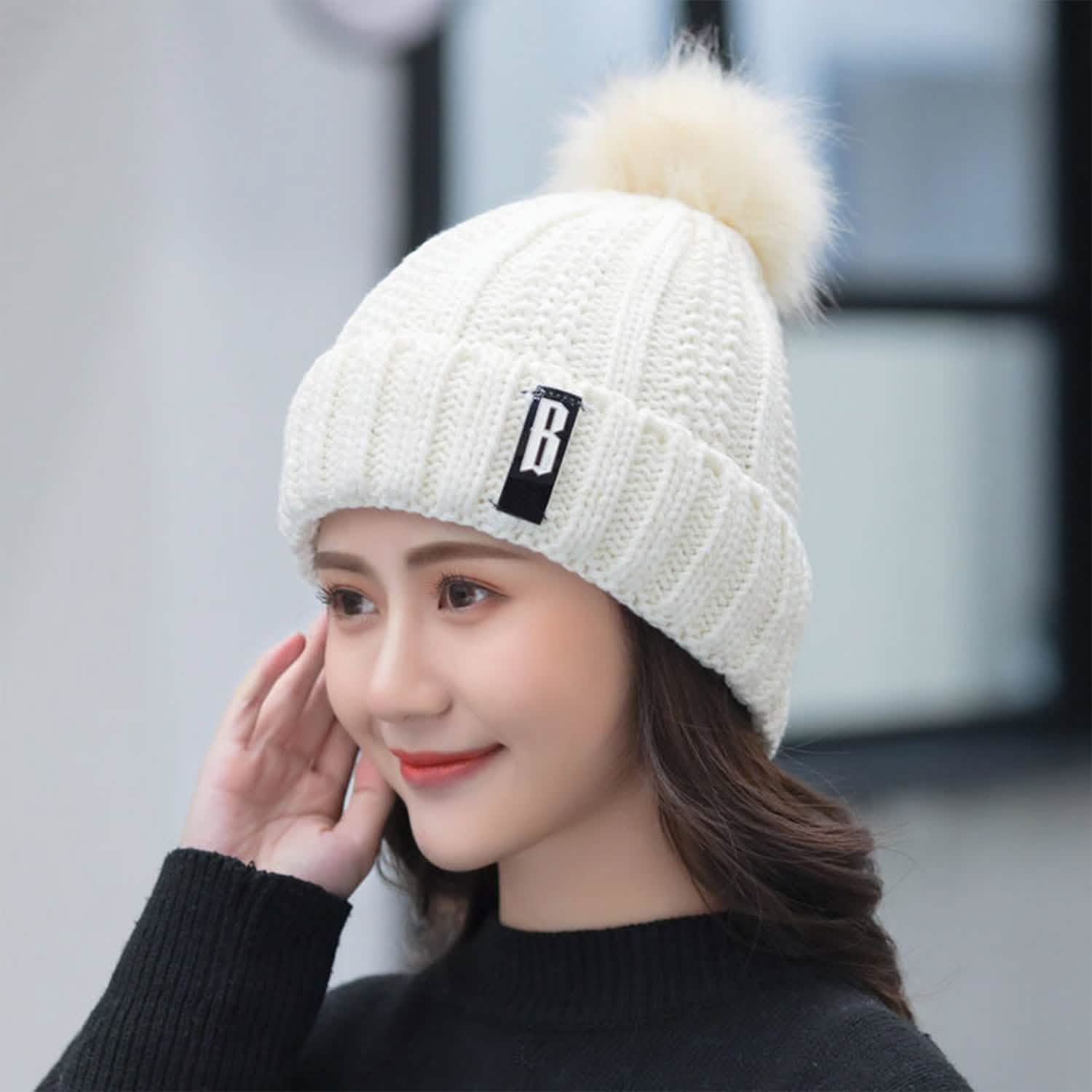 Ensemble bonnet écharpe d'hiver pour femmes