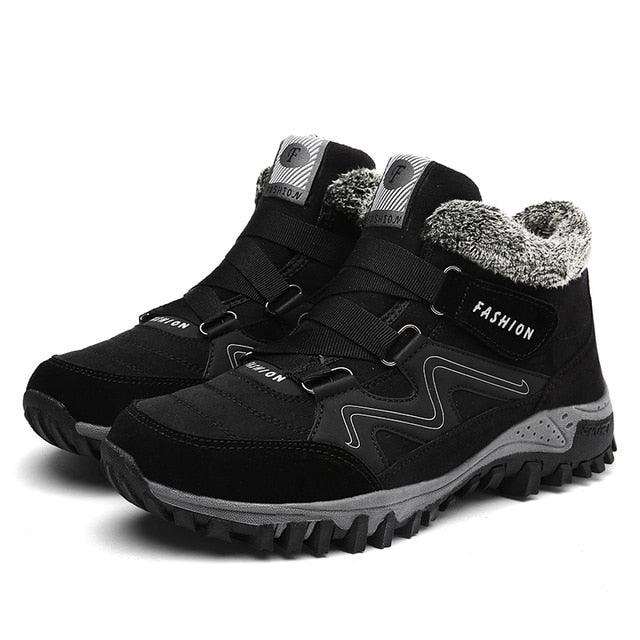 Bottes d'hiver en fourrure, bottes de neige chaudes en cuir, chaussures de travail décontractées pour hommes, bottines en caoutchouc montantes, gardent au chaud, antidérapantes, semelle souple, bottines d'hiver fourrées.